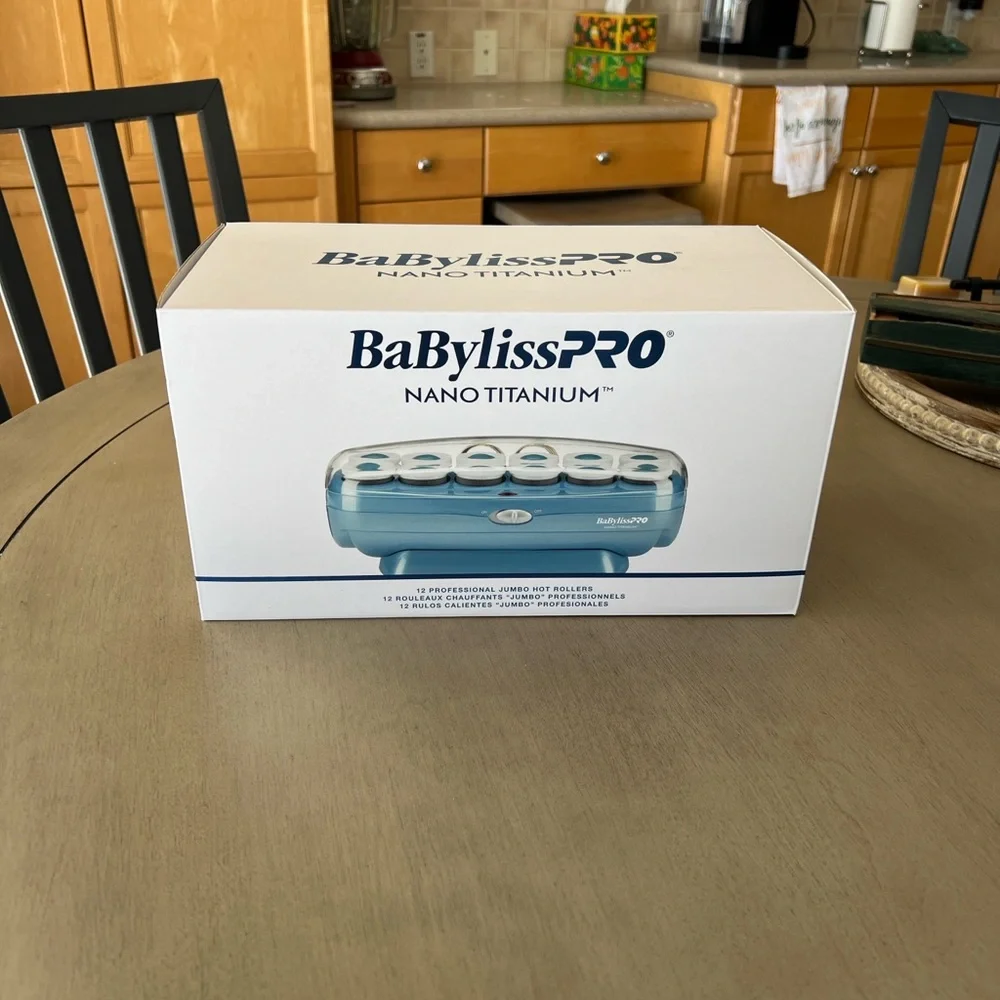 BaByliss Nano Titanium Jumbo Hot Rollers - Teal and White